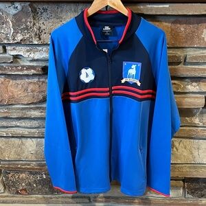 Ted Lasso AFC Richmond Blue Athletic Zip-Up Track Jacket with Red Stripes